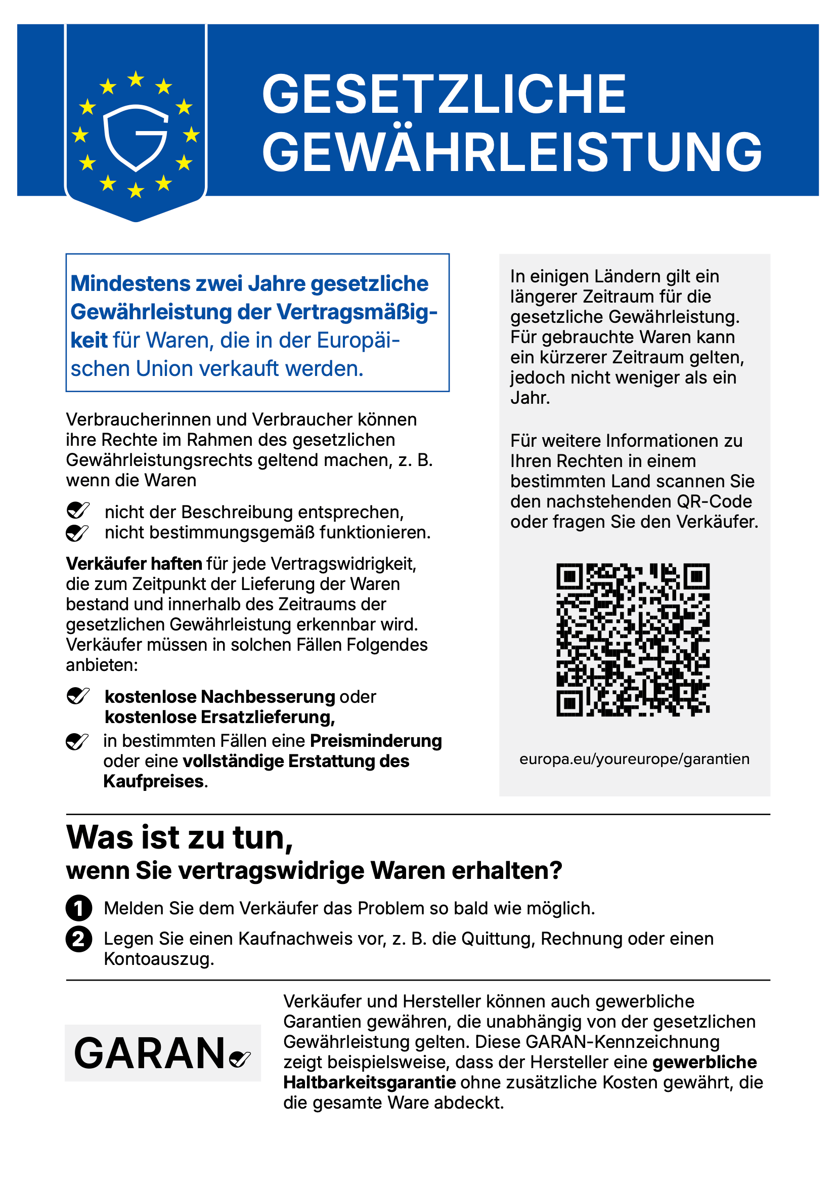 Gesetzliche Gewährleistung